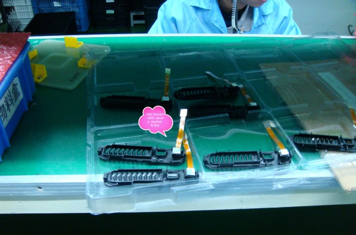 PVT production: side plastic bracket with camera module and flex circuit