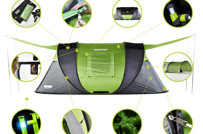 Solar powered pop up tent cheap