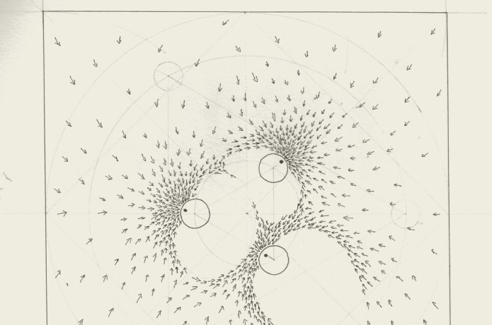 Part of the magnetism and fluid dynamics series of studies. Ink drawing on A4 160gm cartridge paper.

