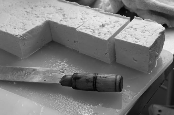 Our first tofu cutting knife.