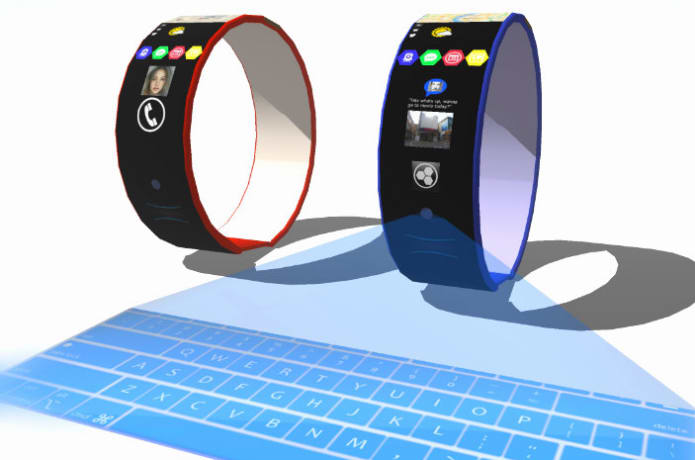 uGear P Clock smartwatch with holographic keyboard Indiegogo