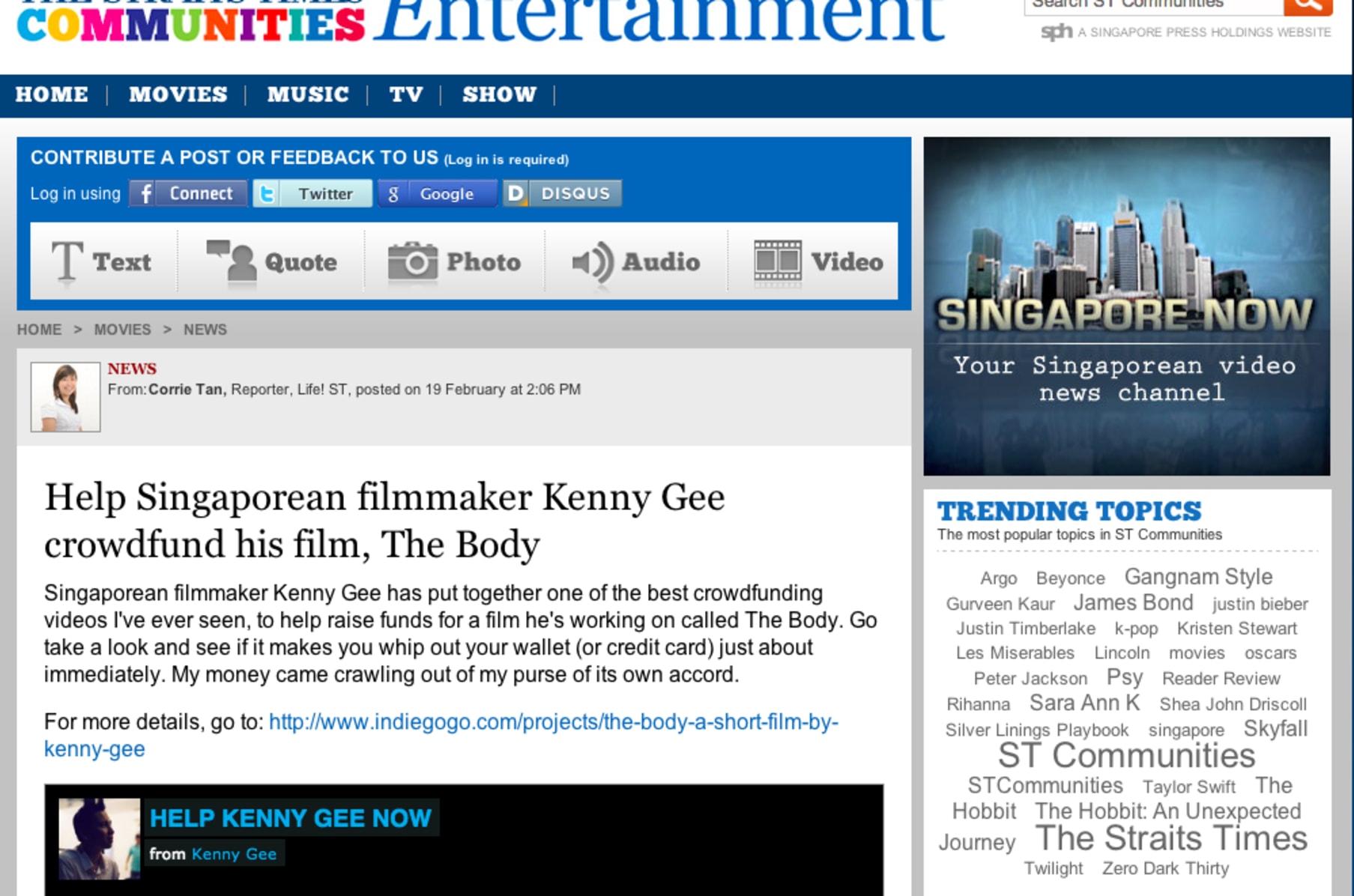 the body a short film by kenny gee
