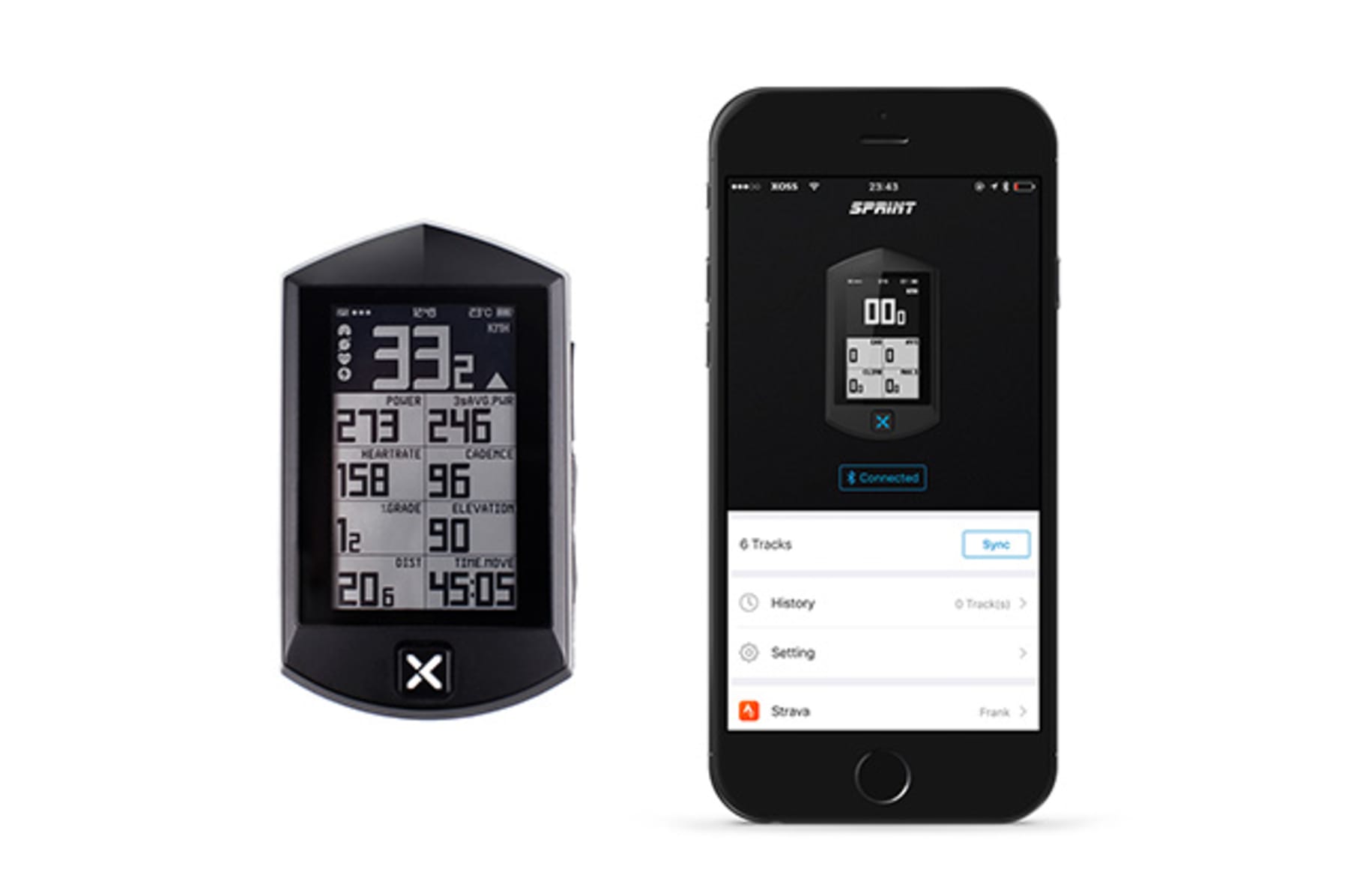 Xoss sprint cycling computer top