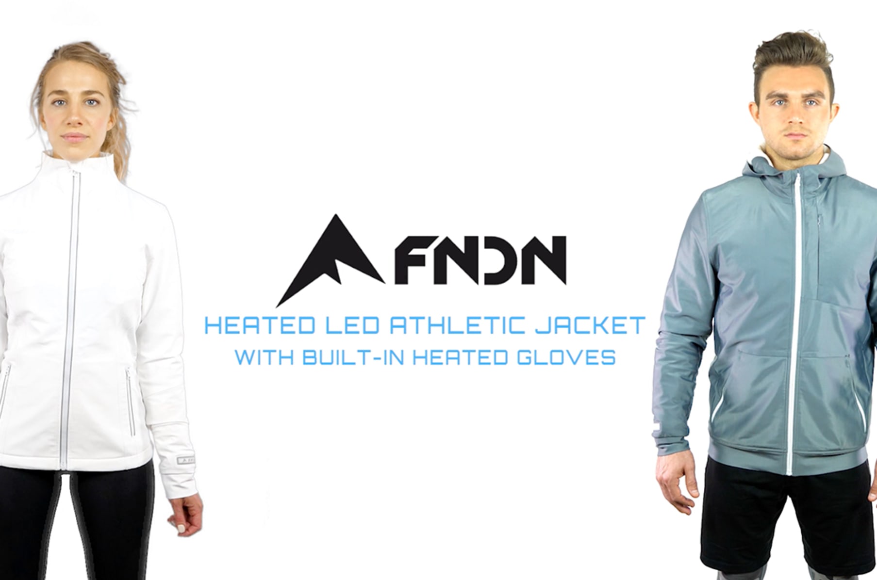 FNDN Heated LED Athletic Jacket with Built-In Heated Gloves - The