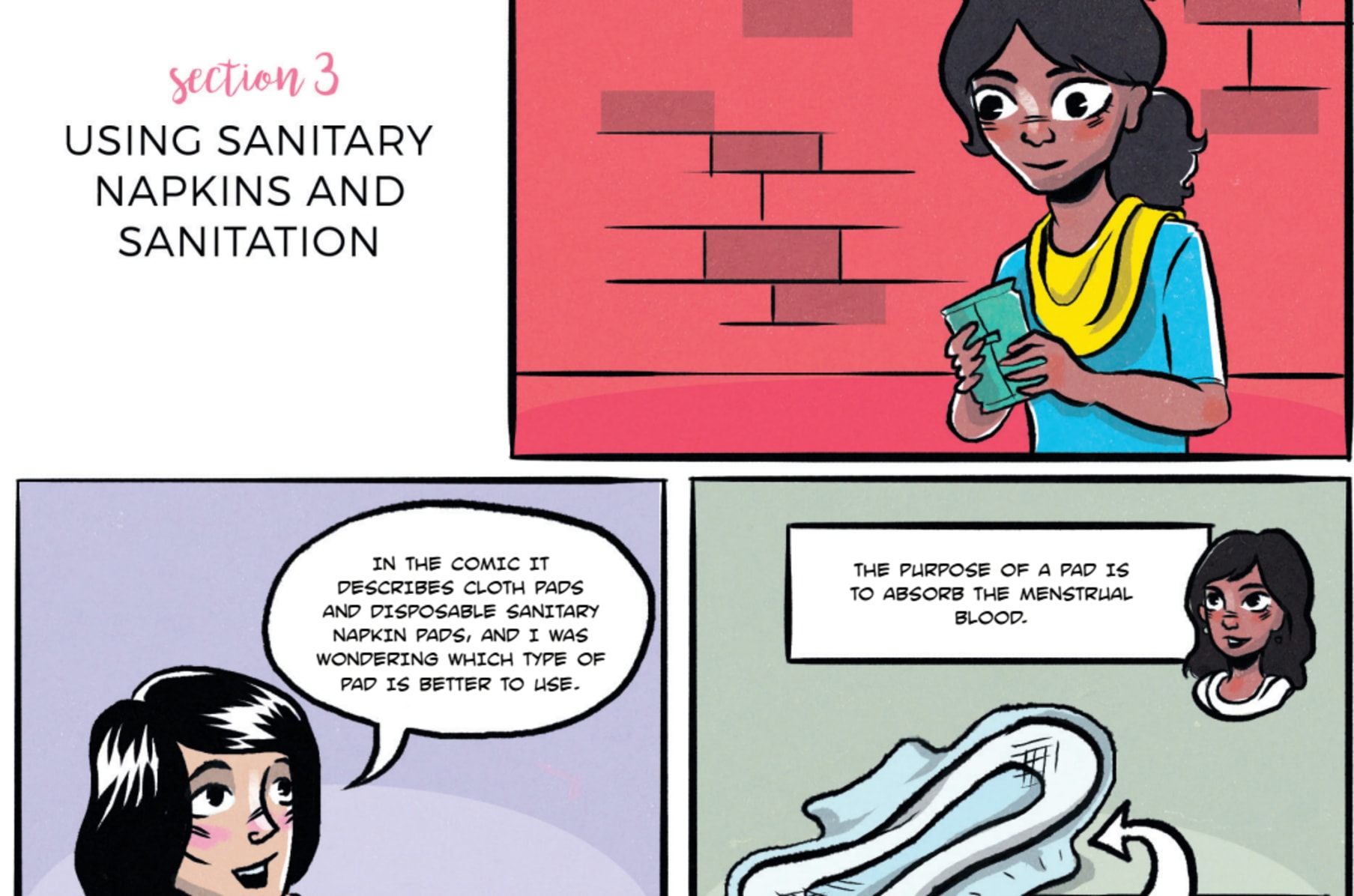 Menstrual Hygiene Comic For Girls In Rural India Indiegogo Vector illustration of feminine hygiene products for menstruation bleeding period. menstrual hygiene comic for girls in