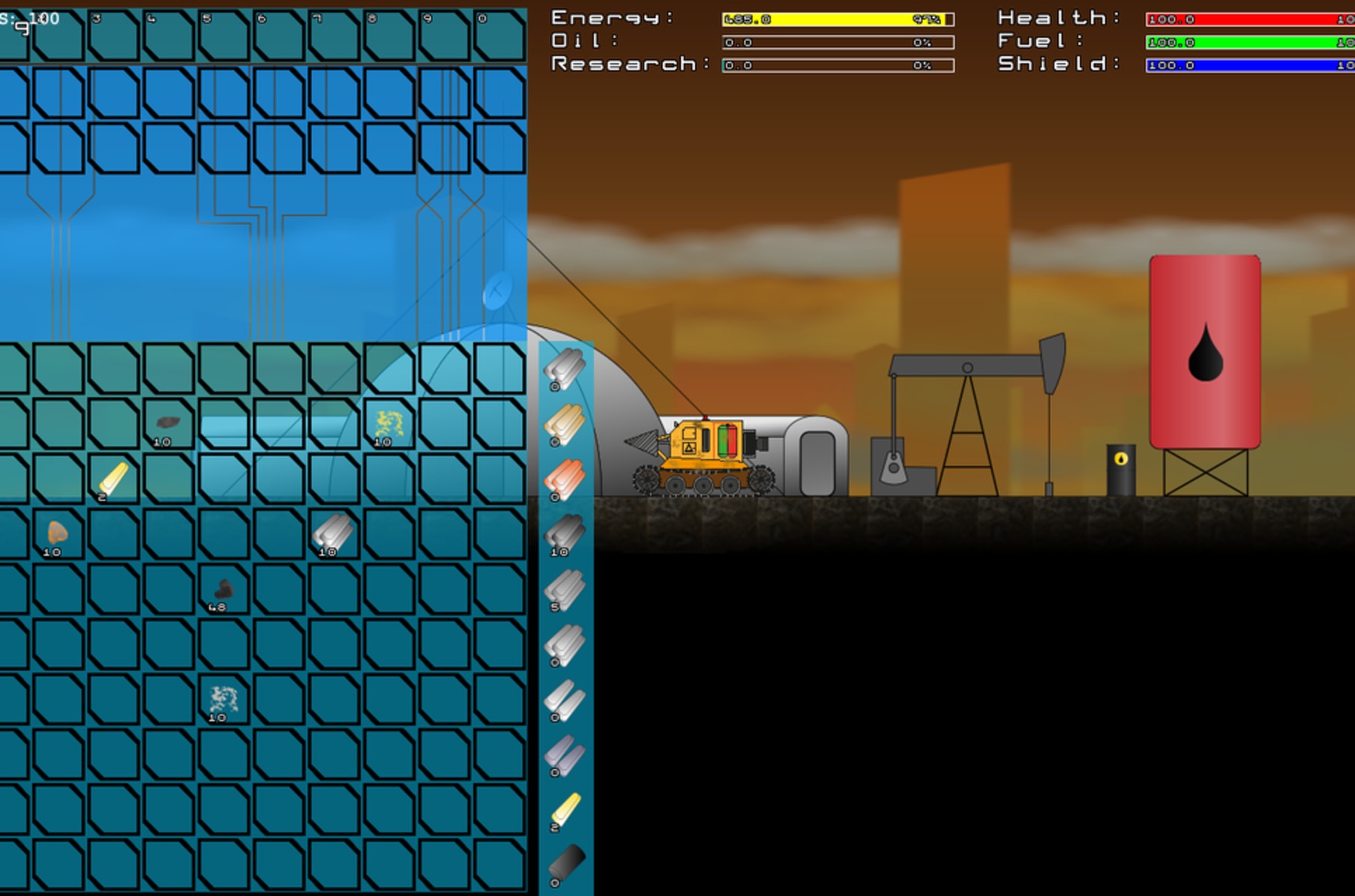 Mining Machinery Co., Operation: Seeker, 2D sandbox mining game