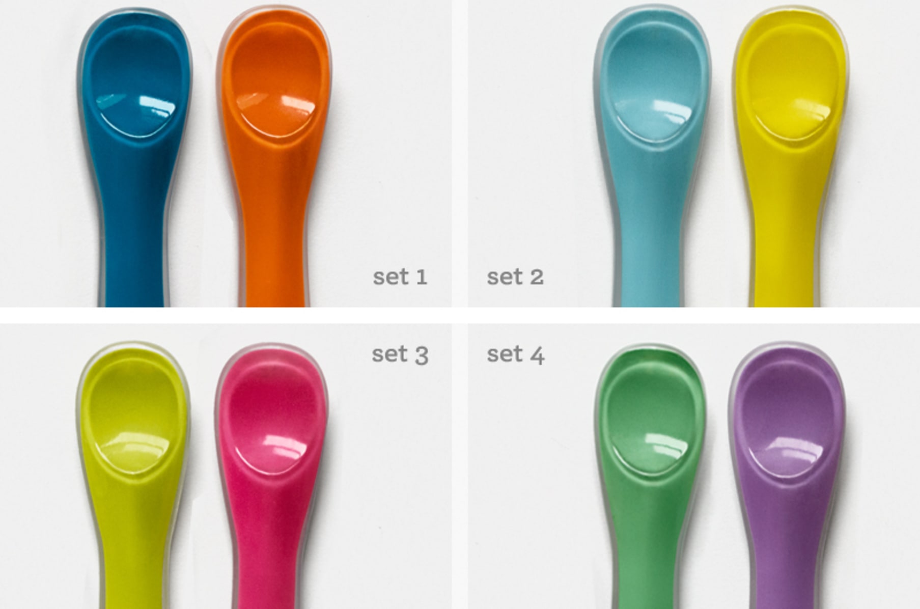 Spuni - First Baby Spoon for 4 Months Onwards, Neon Green and Playful Pink,  2