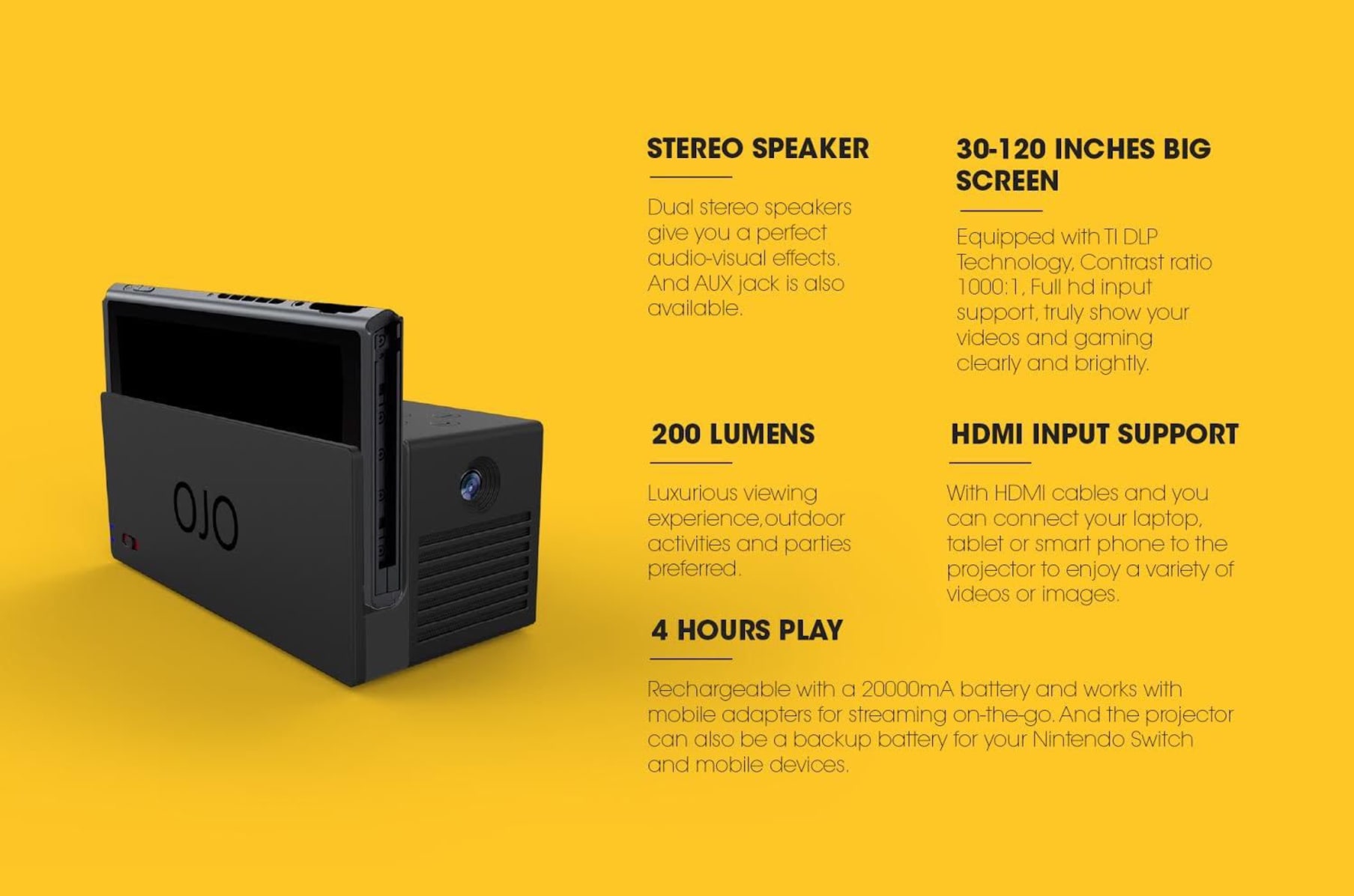 ojo nintendo switch projector amazon