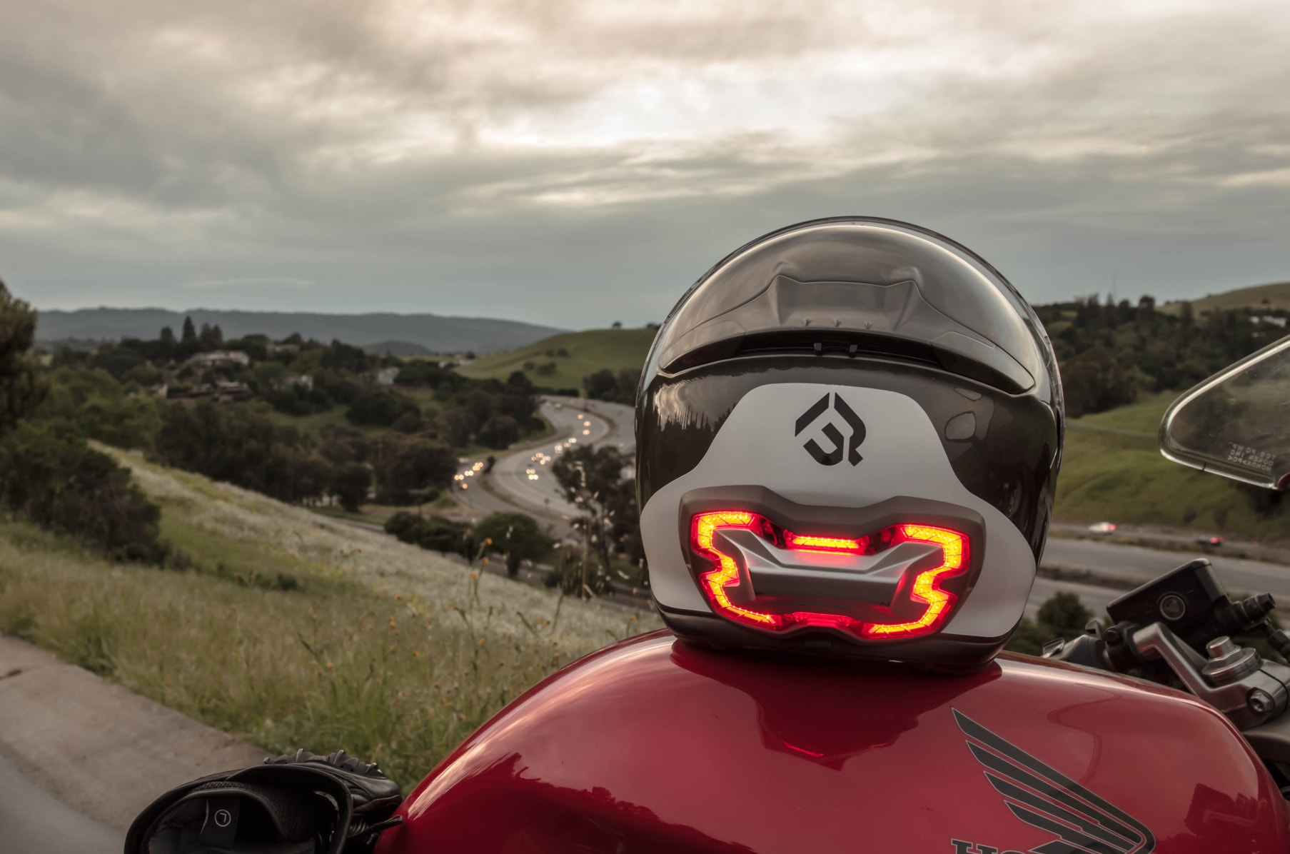 Bike helmet with brake cheap light