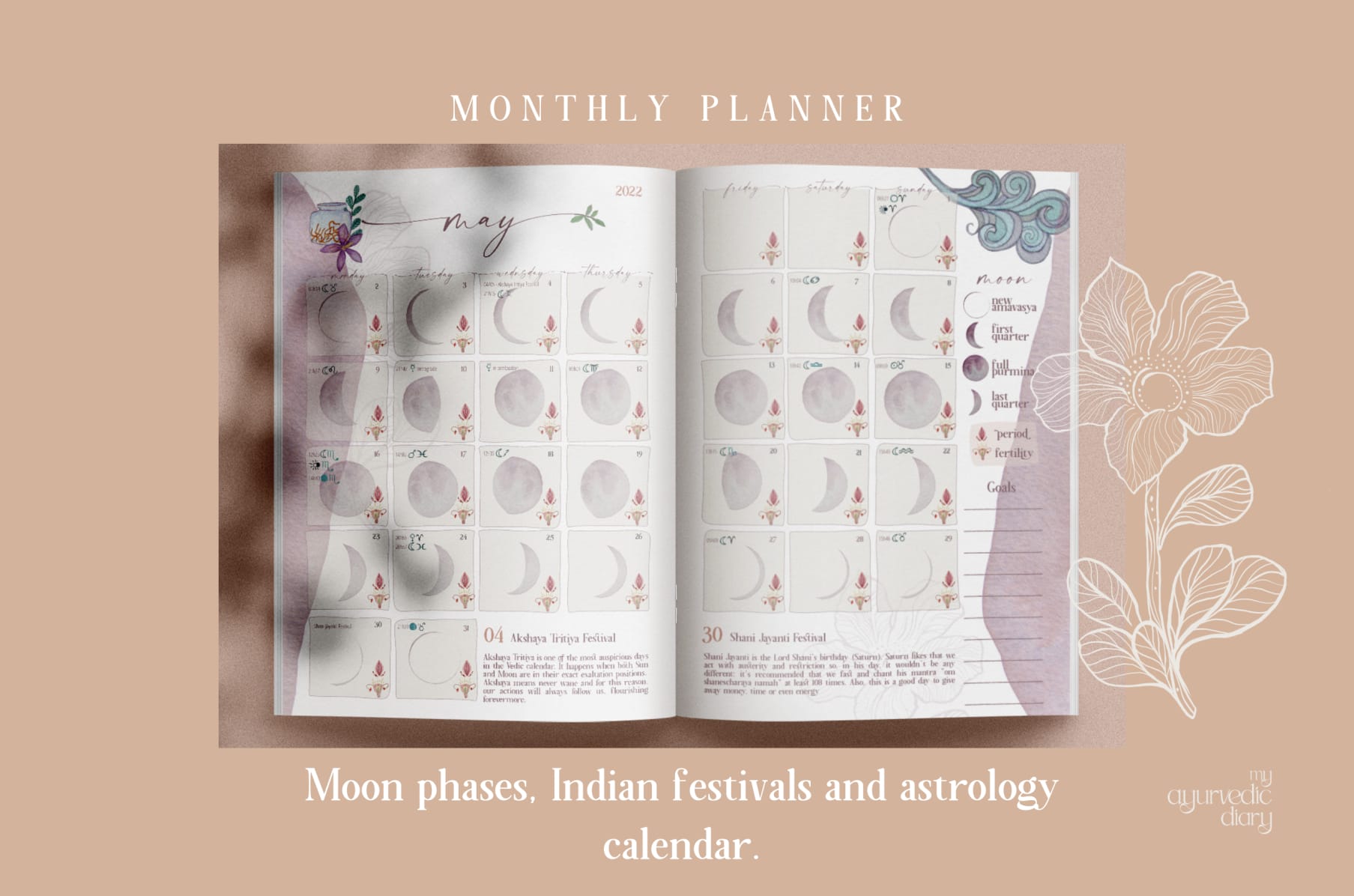  Girl And Her Moon - 2022 Intuitive Planner & Journal, 2022  Planner