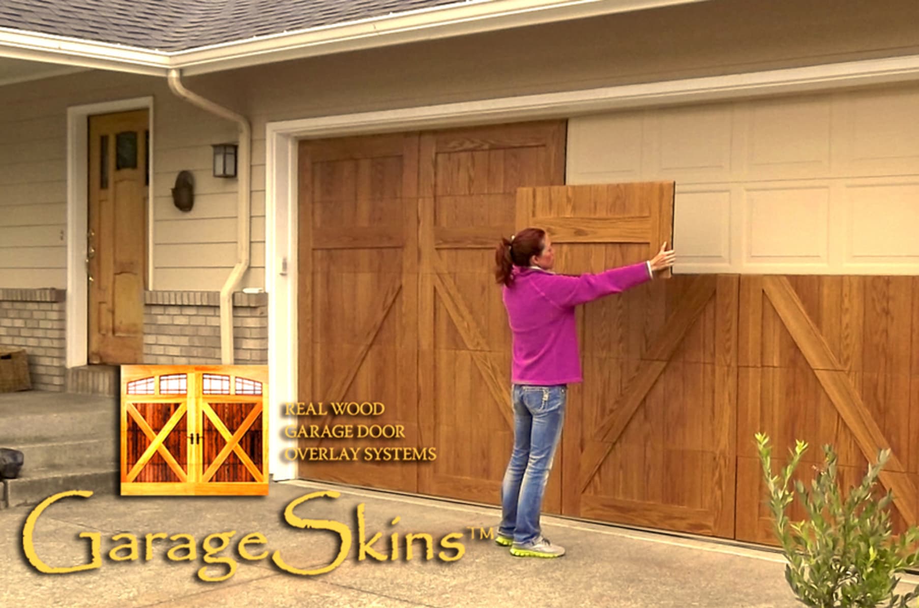 Modern Garage Door Overlay Kit with Simple Decor