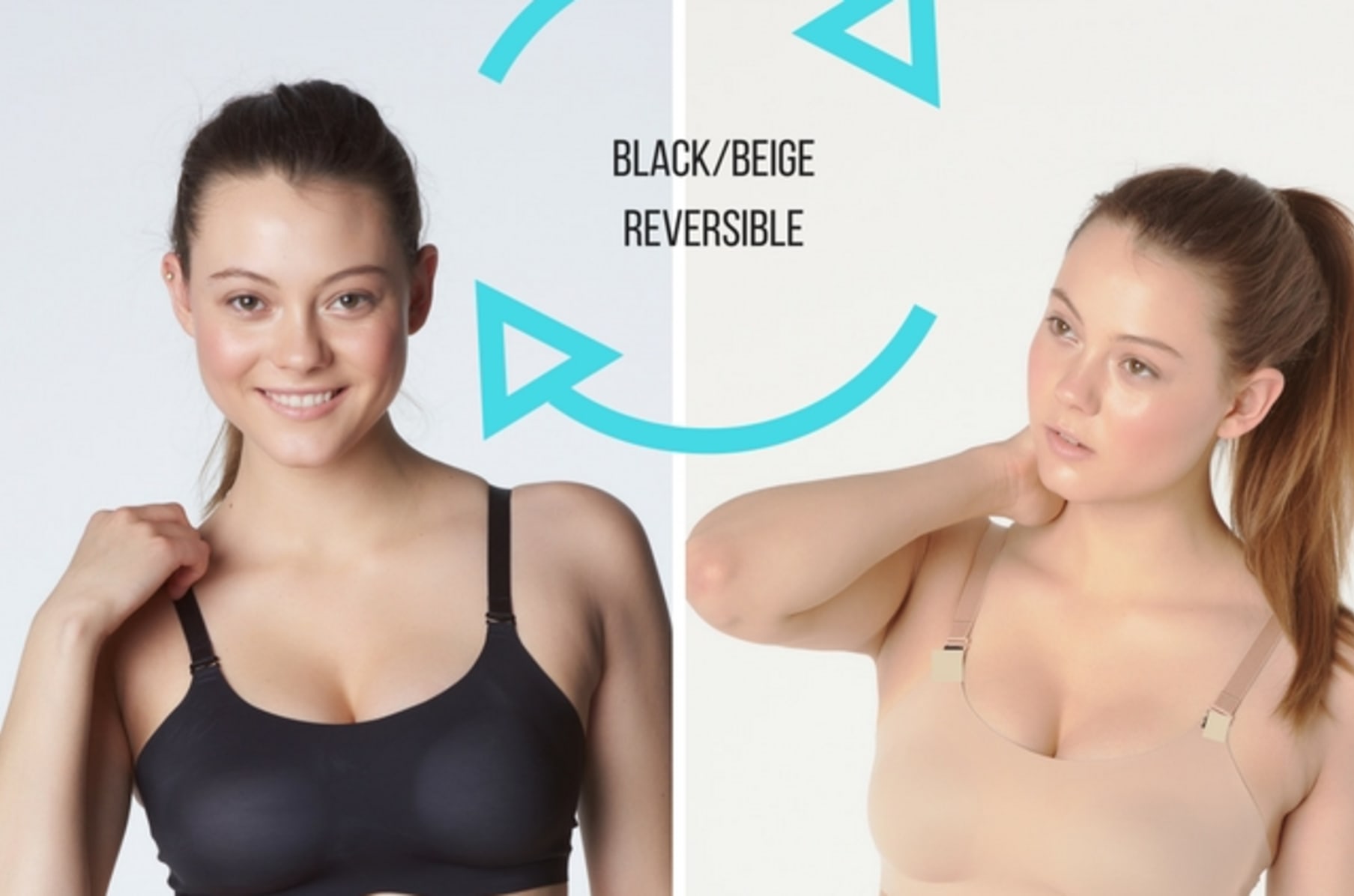 KNIX Women's Everyday Evolution Bra Reversible Black / Beige Size