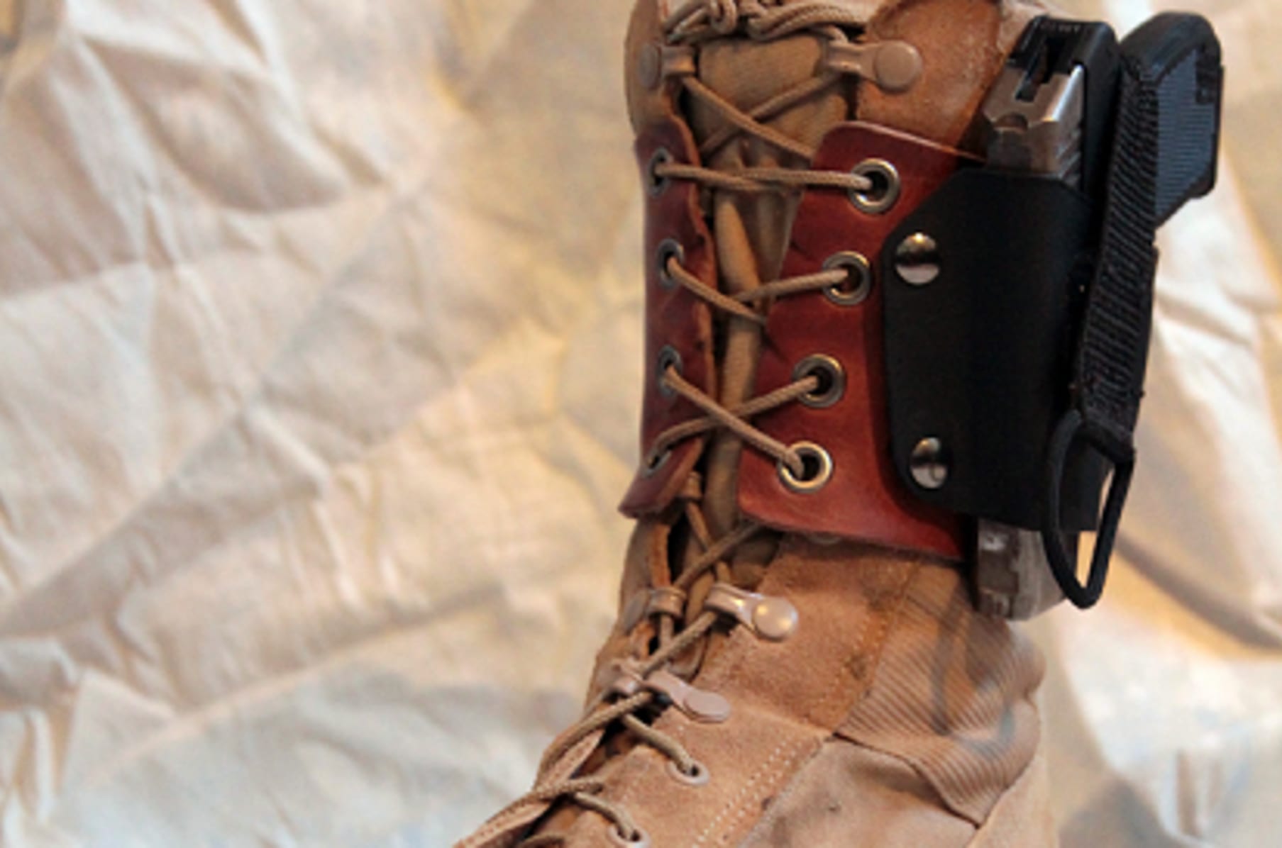 Boot Mounted Holster With Laced In Base Indiegogo