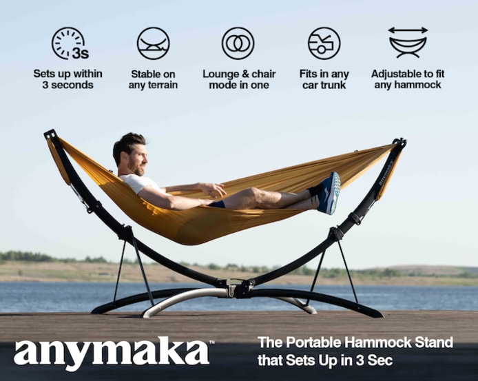 anymaka Portable Hammock Stand that Sets Up in 3s Indiegogo