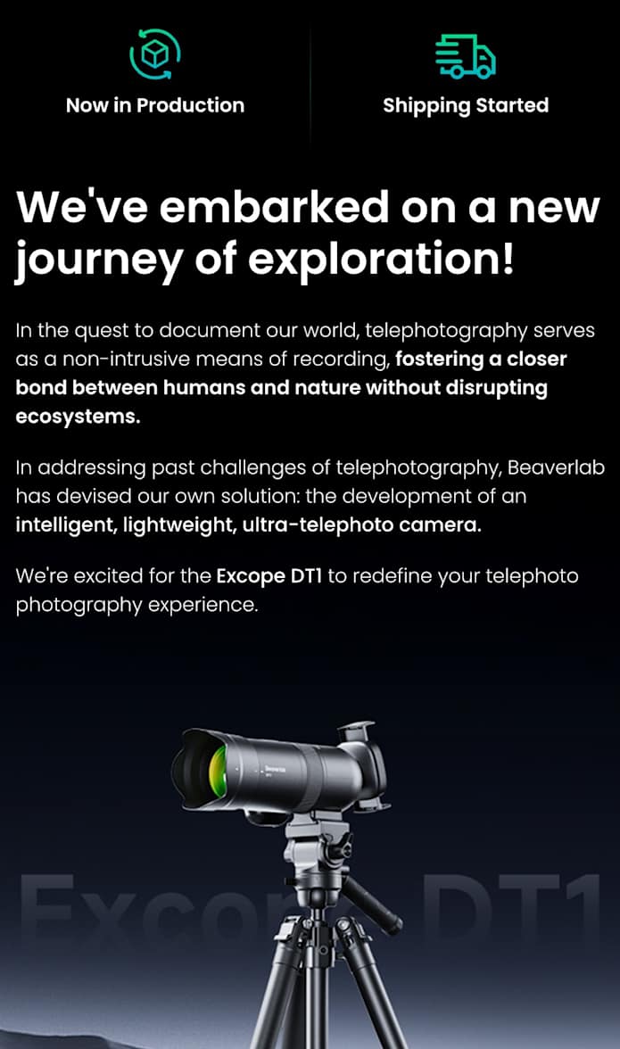 Excope DT1:World's Lightest Super Telephoto Camera | Indiegogo