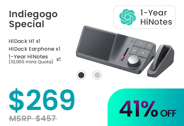 ChatGPT要約作成＋11in1ドック HiDock H1 プラチナグレー New HiDock with AI Summary Powered by ChatGPT Unveils