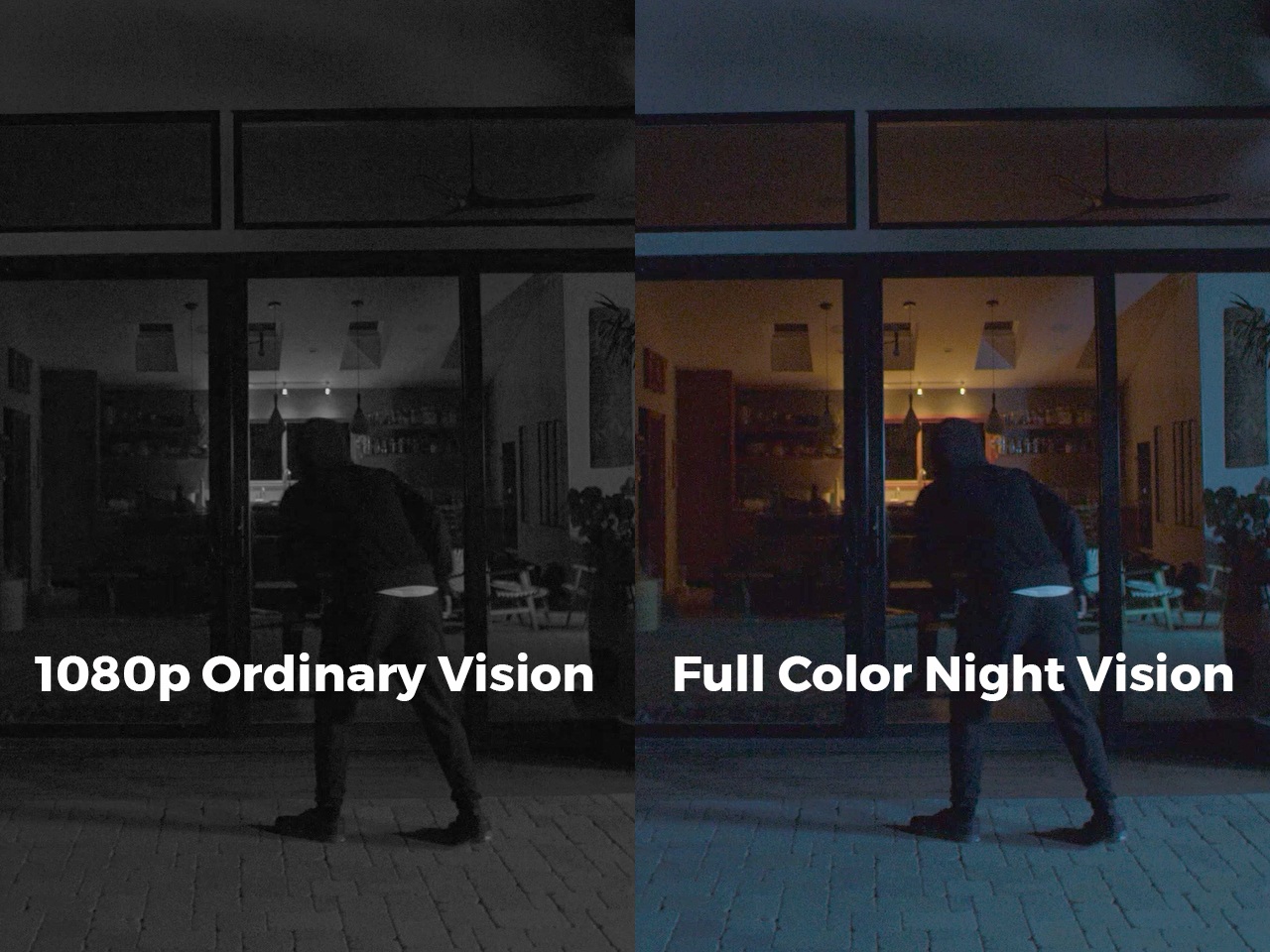 At night, the world doesn’t turn black and white. Simply turn on the spotlight to enable night vision in vibrant colors. You can adjust the brightness through the APP.