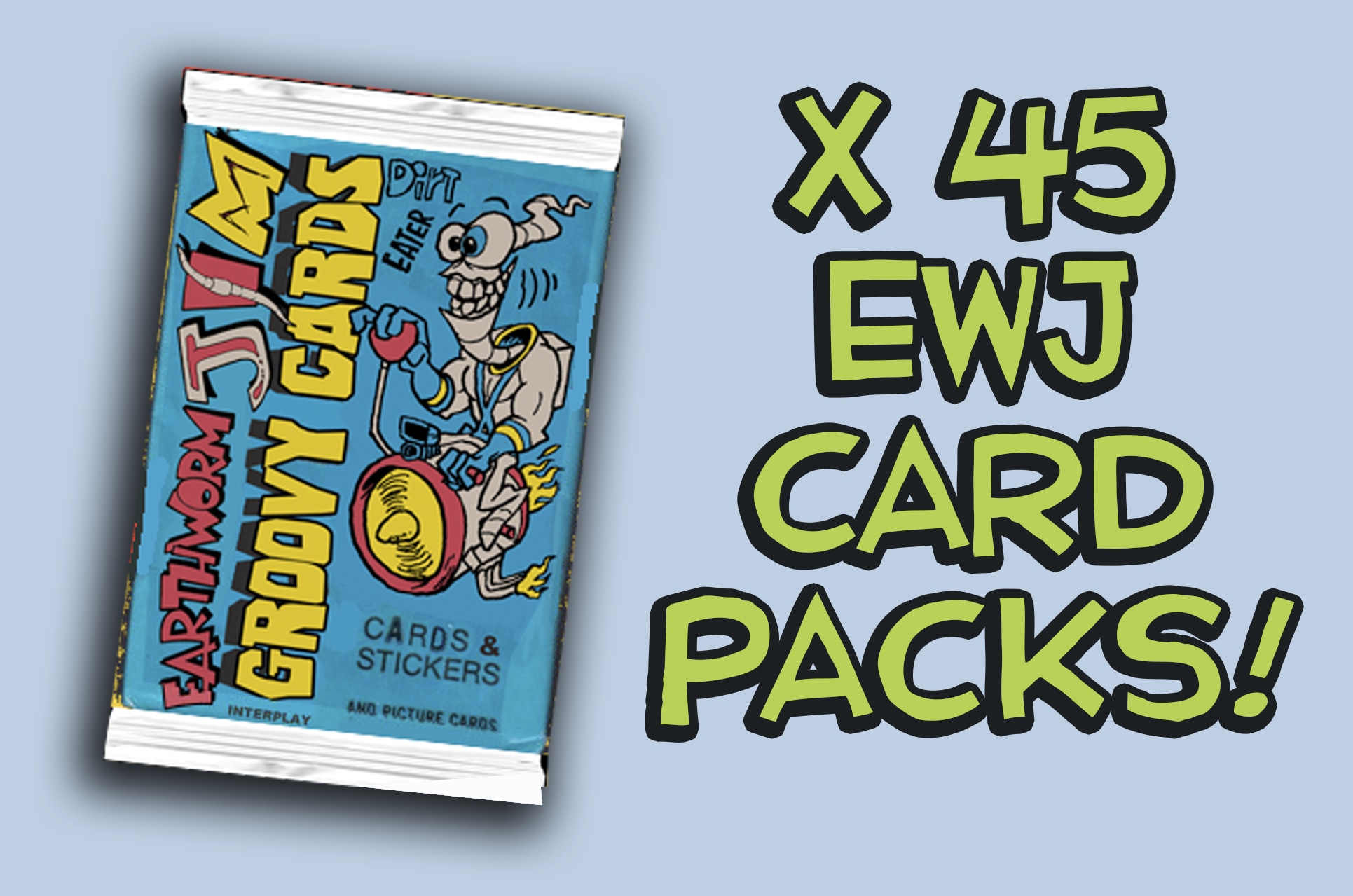 Unopened 3x Lot EWJ Indiegogo Doug Tennapel's EARTHWORM JIM Trading Card Packs 