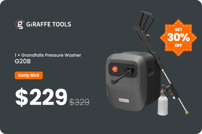 Giraffe Tools Grandfalls Pressure Washer G20, Wall Mount, 50% OFF