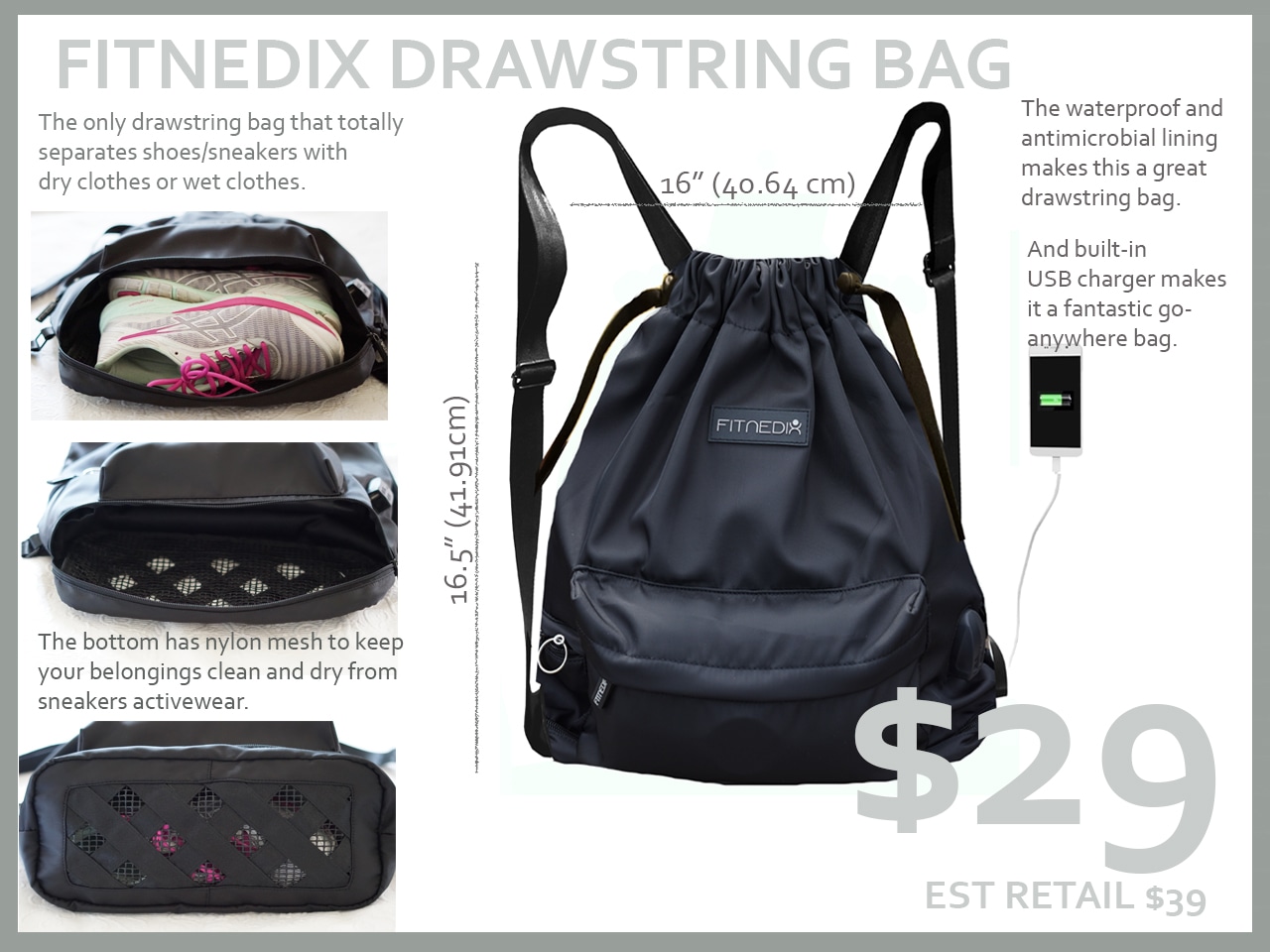 antimicrobial gym bag